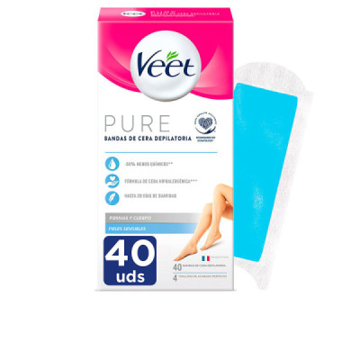 PURE WAX BANDS pele sensível corpo 40 u