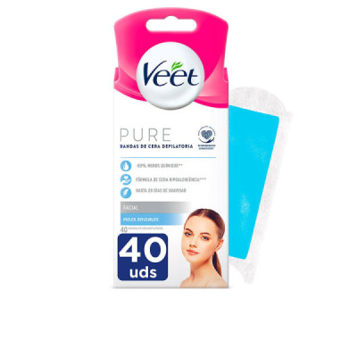 PURE WAX BANDS pele sensível facial 40 u