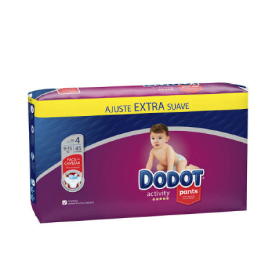 DODOT CALÇA ATIVIDADE tamanho 4 cuecas-fraldas 9-15 kg 45 u
